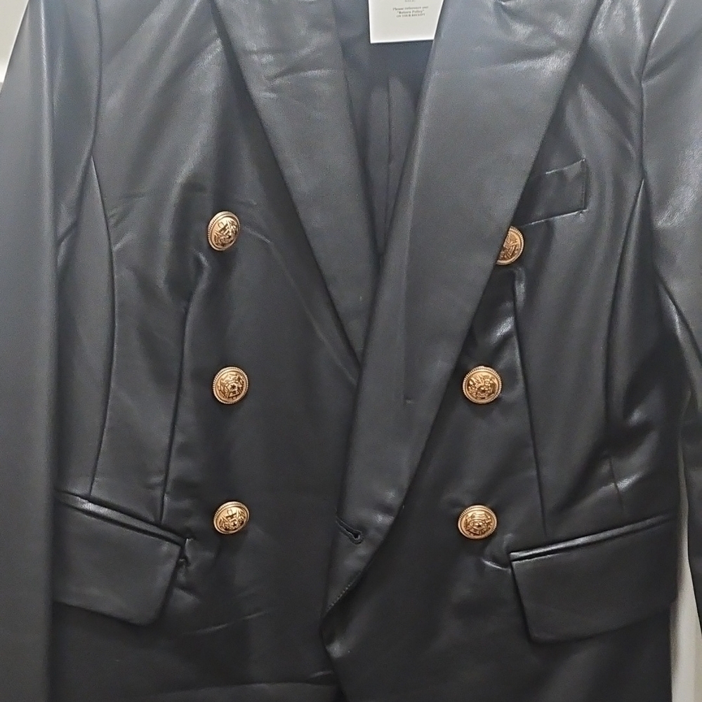 Black Blazer with Gold Buttons